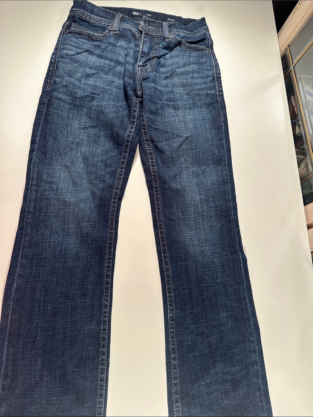 BKE Men's Bootcut Jeans in Dark Blue Wash